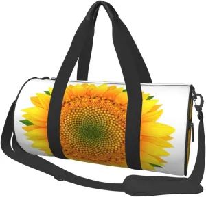 Travel Duffle Bag for Men Women, Sunflower White Duffle Bags for Sport Gym Overnight Luggage