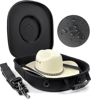 Travel Hat Case For Cowboy Panama & Fedora Hat, Waterproof & Crush Proof Cowboy Hat Box Wide-brimmed Hats Storage Holder Hat Carrier - Large