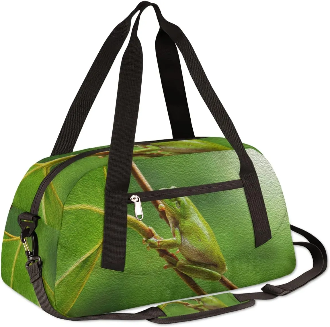 Tree Frog Kids Duffel Bag for Girls Boys Teens, Frog Oil Painting Dance Bag Overnight Small Duffel Bag Carry On Weekend Sports Gym Travel Bag for School Practice Gymnastics Ballet