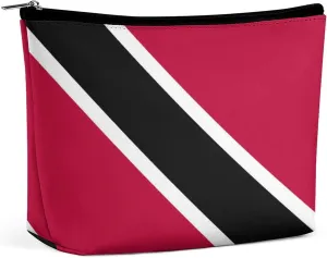 Trinidad Tobago Flag Travel Friendly Makeup Bag Compact Waterproof Cosmetic Pouch Organizer for Women