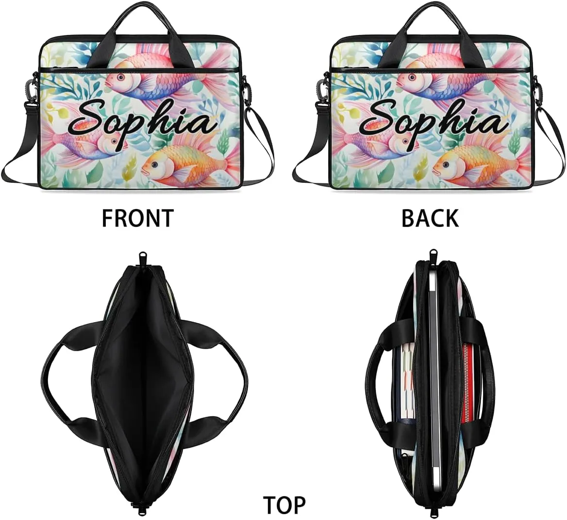 TropicalLife Personalized Laptop Bag 15 Inch Custom Sleeve Case with Handle Shoulder Strap Computer Messenger Bag