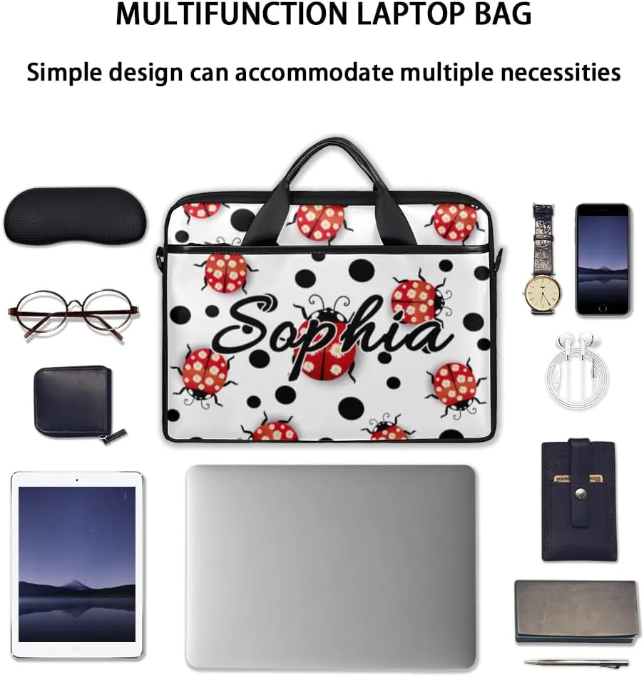 TropicalLife Personalized Laptop Bag 15 Inch Custom Sleeve Case with Handle Shoulder Strap Computer Messenger Bag