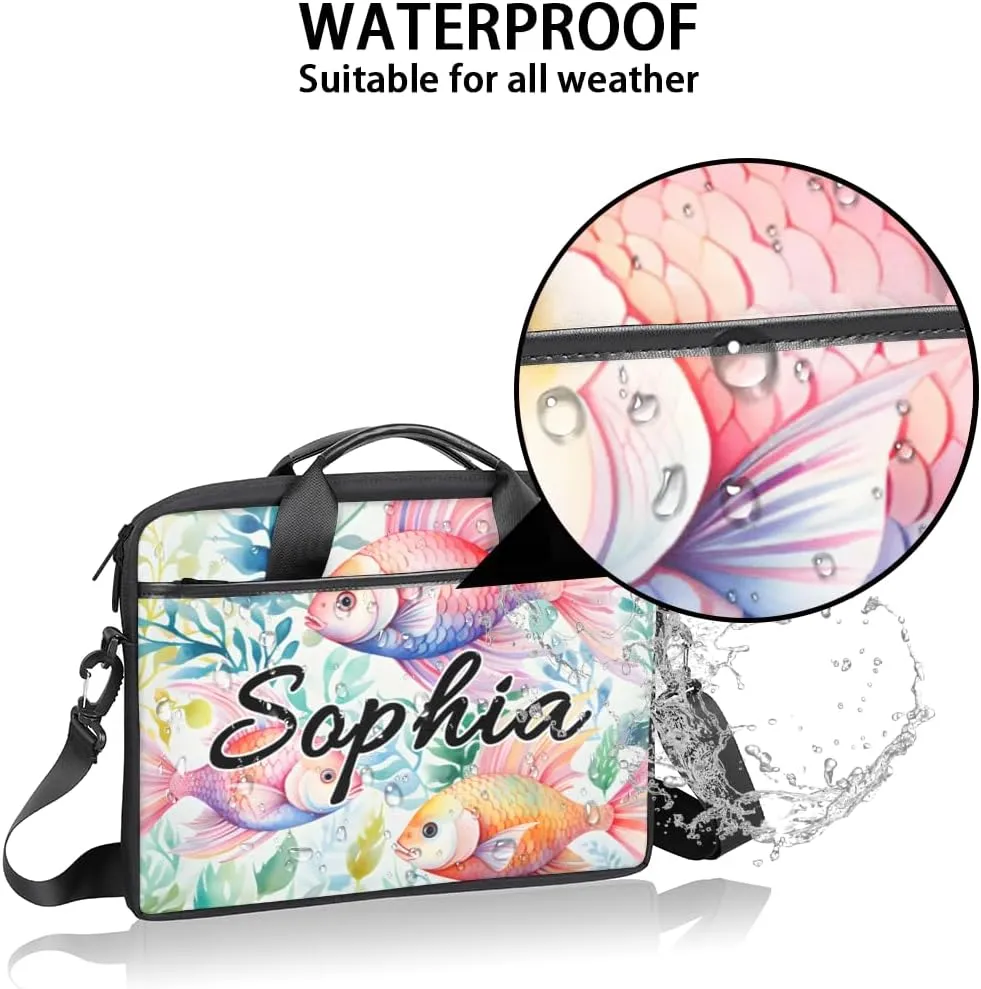 TropicalLife Personalized Laptop Bag 15 Inch Custom Sleeve Case with Handle Shoulder Strap Computer Messenger Bag