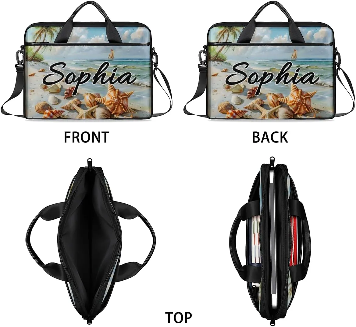 TropicalLife Personalized Laptop Bag 15 Inch Custom Sleeve Case with Handle Shoulder Strap Computer Messenger Bag