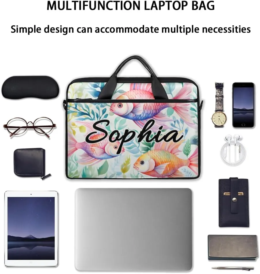 TropicalLife Personalized Laptop Bag 15 Inch Custom Sleeve Case with Handle Shoulder Strap Computer Messenger Bag