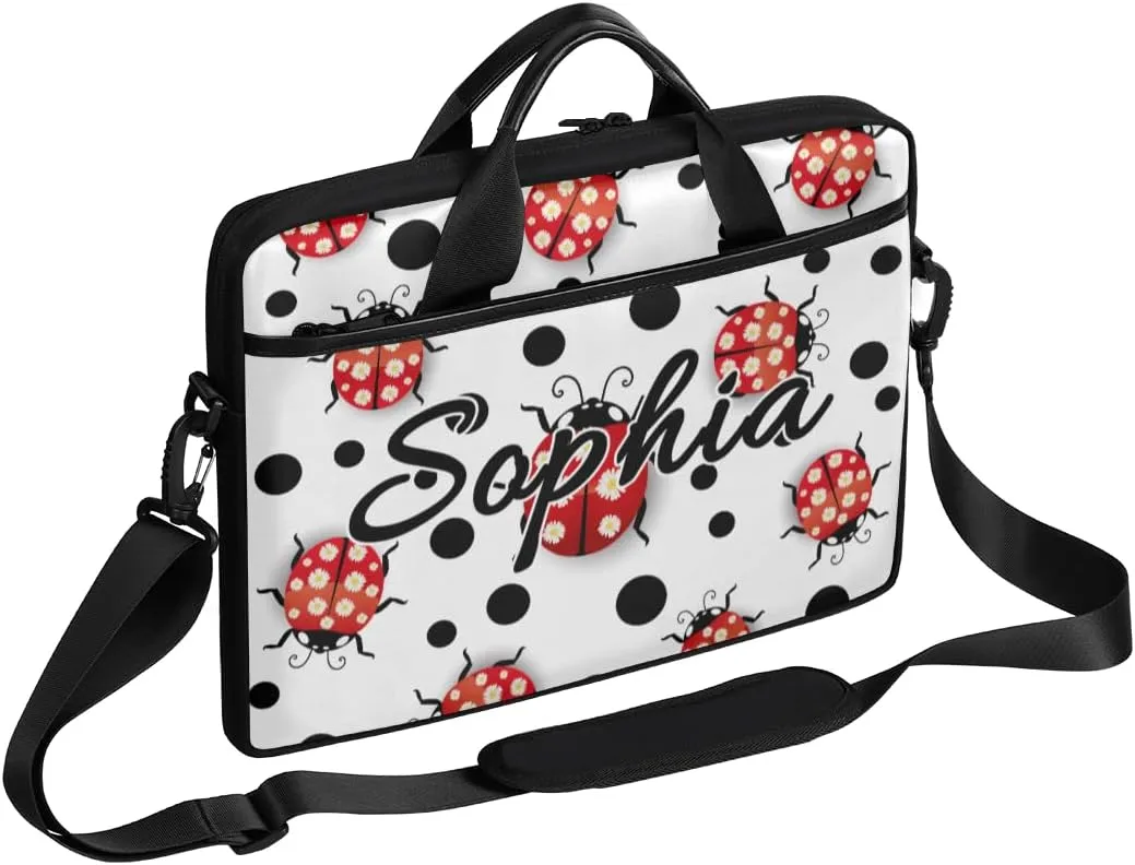 TropicalLife Personalized Laptop Bag 15 Inch Custom Sleeve Case with Handle Shoulder Strap Computer Messenger Bag
