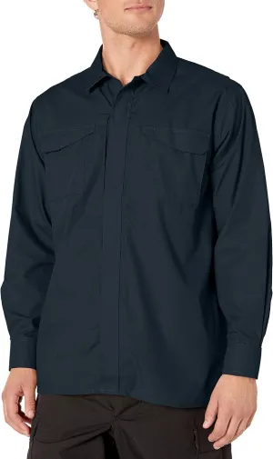 TRU-SPEC 24-7 1051002 Men's Ultralight Long Sleeve Uniform Shirt, Polyester Cotton Rip-Stop, X-Small Regular, Black