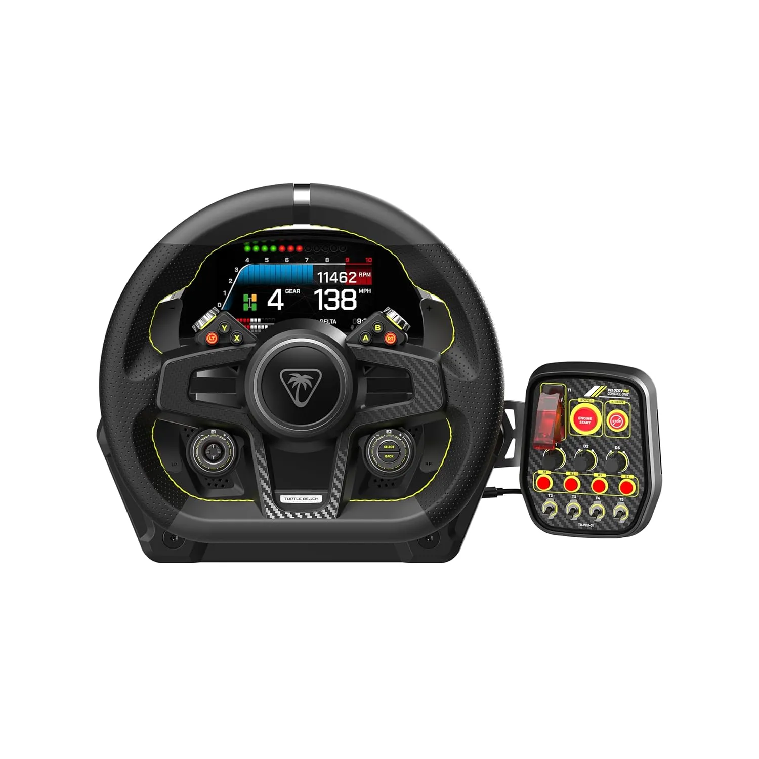Turtle Beach VelocityOne Race Wheel & Pedal System Licensed for Xbox Series X|S, Xbox One, Windows PCs – 7.2Nm Direct Drive Force Feedback, 3 Pedals & Magnetic Paddle Shifters, Hall Effect Sensors