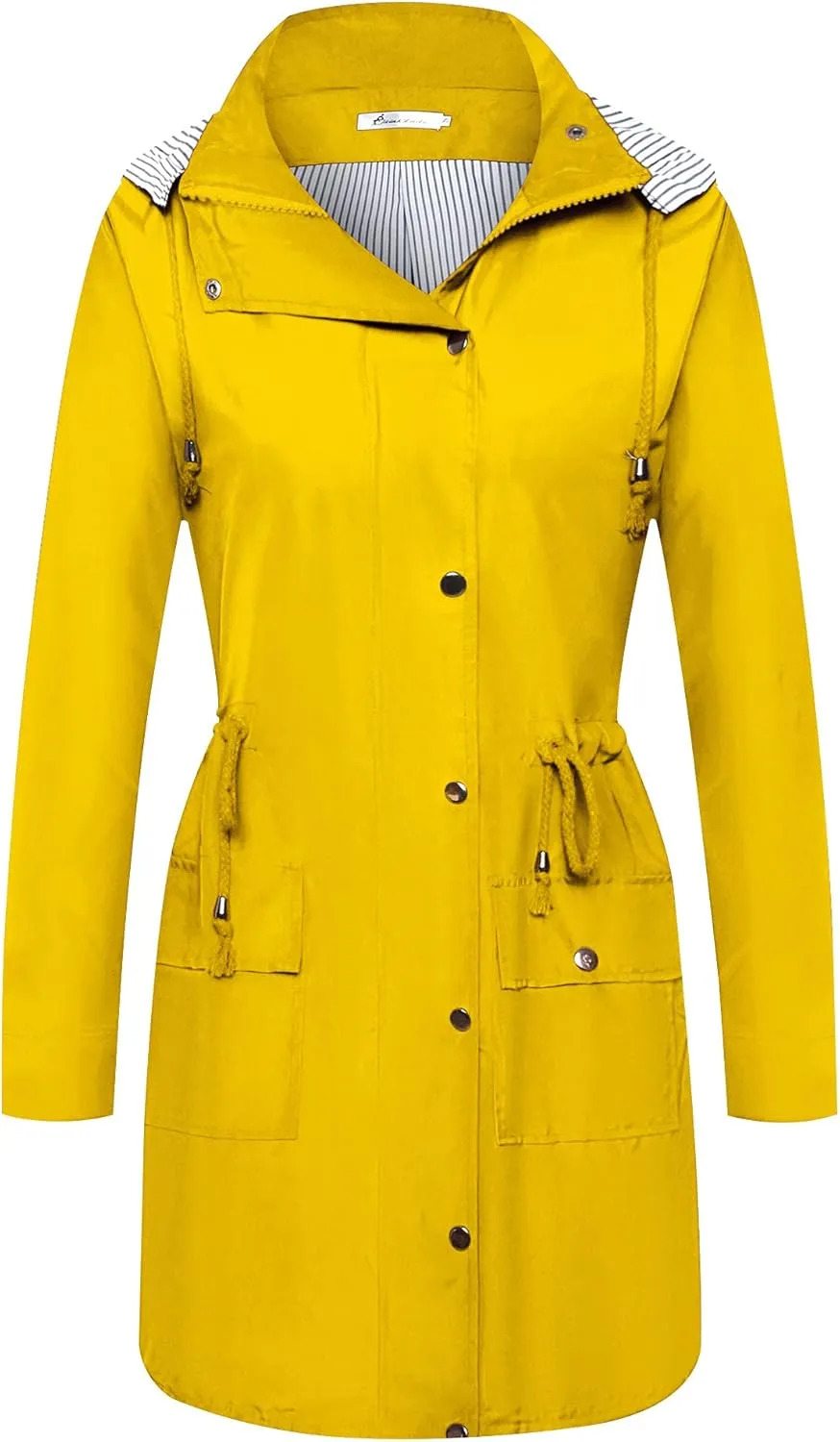 Twinklady Rain Jacket Women Windbreaker Striped Climbing Raincoats Waterproof Lightweight Outdoor Hooded Trench Coats