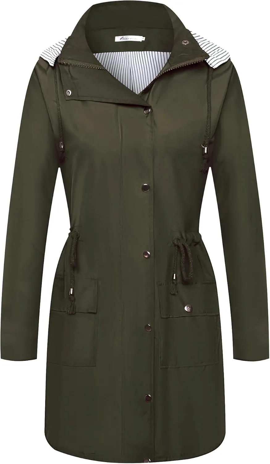 Twinklady Rain Jacket Women Windbreaker Striped Climbing Raincoats Waterproof Lightweight Outdoor Hooded Trench Coats