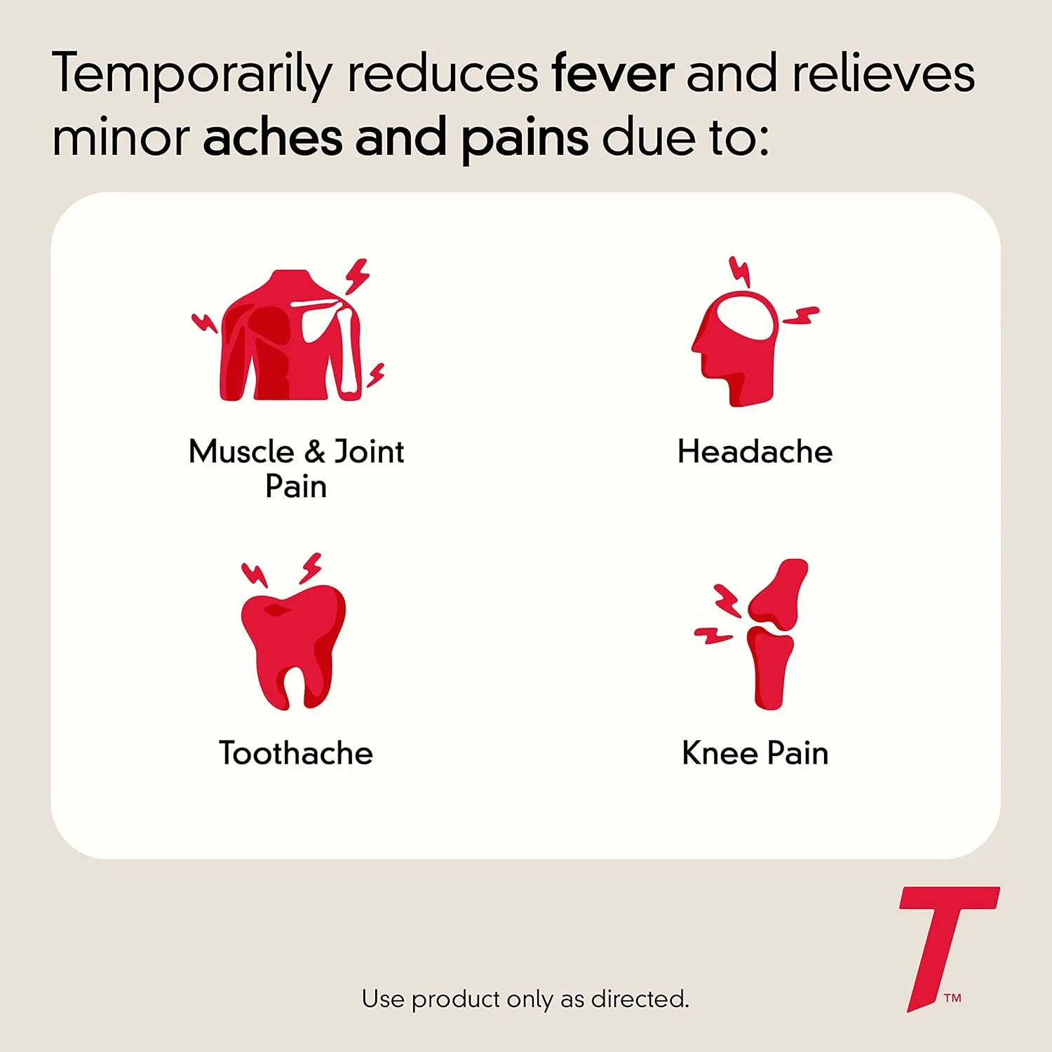 Tylenol Extra Strength Caplets with 500 mg Acetaminophen, Pain Reliever and Fever Reducer for Headache, Backache & Menstrual Pain Relief, 2-Caplet Pouches, 50 Count