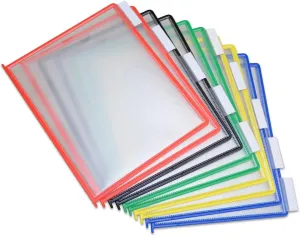 Ultimate Office AdjustaView Easy-Load Replacement Pockets & Tabs - Fits Ultimate Office AdjustaView Organizers Only, (Set of 10 Colored)