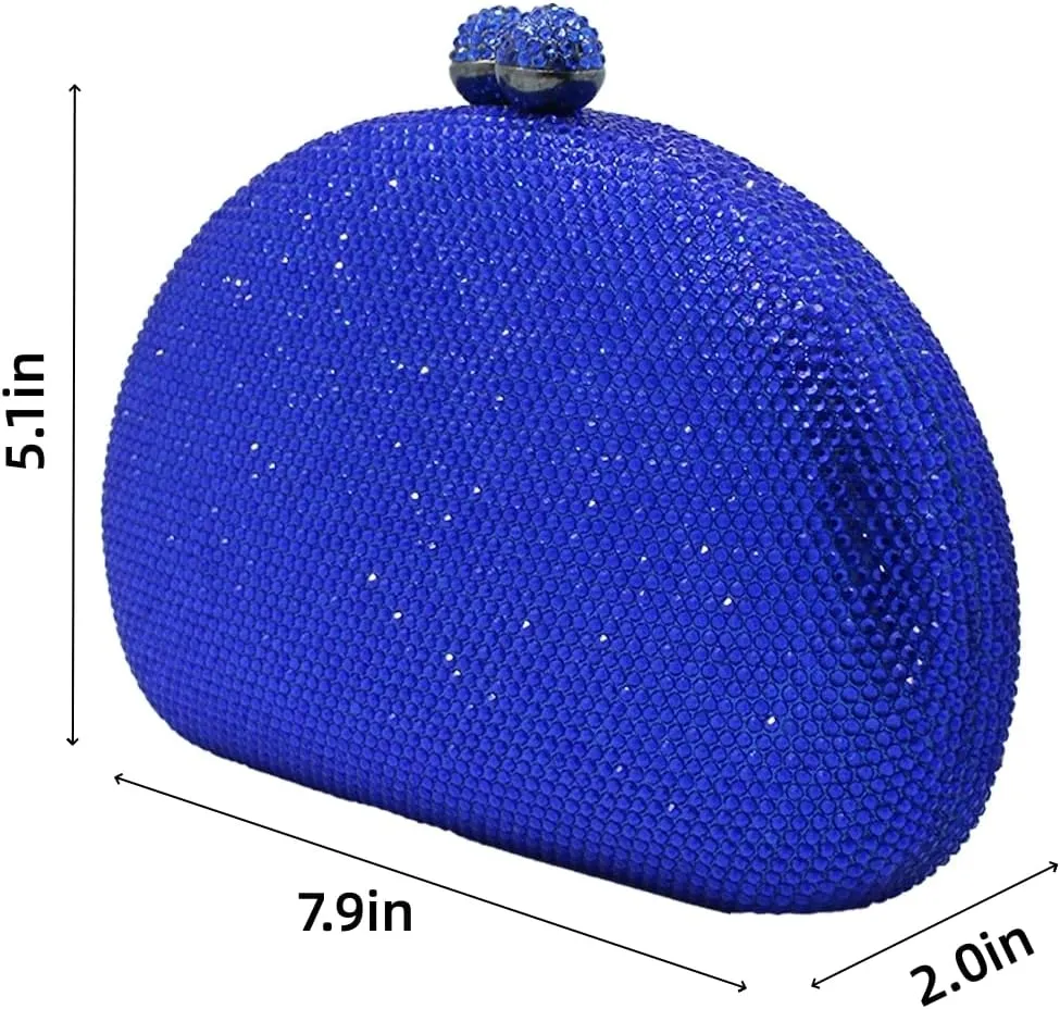 UMREN Women Sparkly Rhinestone Evening Bag Crystal Clutch Purses Glitter Shell Shaped Handbag Wedding Prom Shoulder Bag