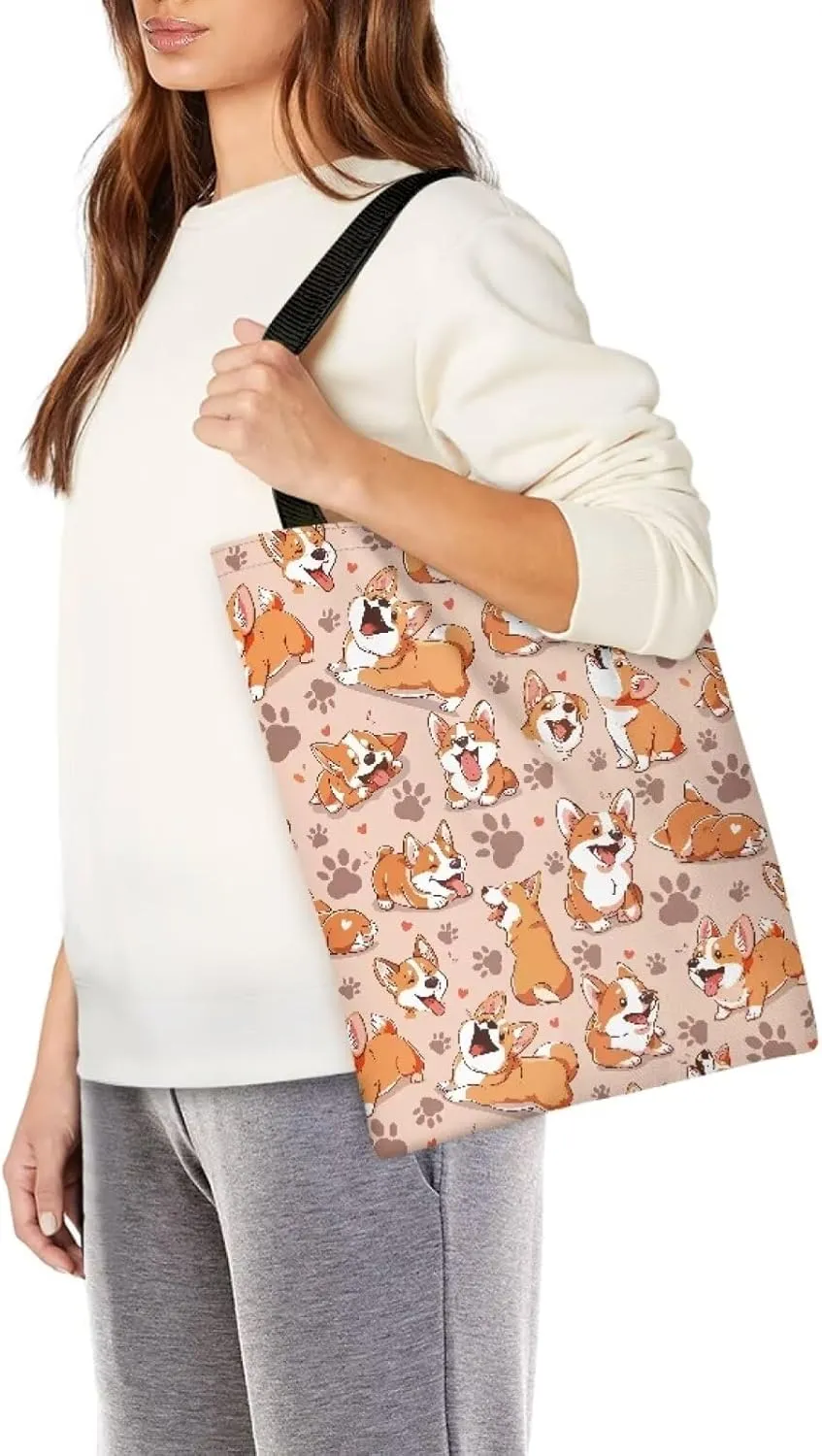 UNICEU Womens Printed Canvas Tote Shoulder Fashion Shopping Casual Foldaway Travel Bag