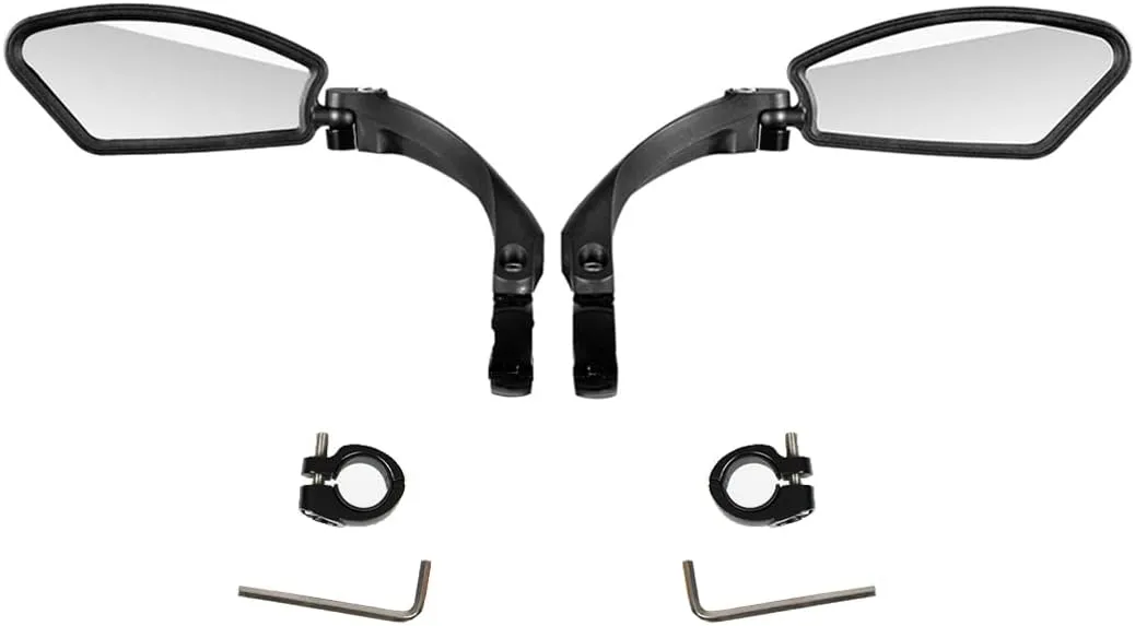 Universal Unbreakable Stainless Steel Rear View Mirror Handlebar Reflective Convex Mirror for Bicycle MTB Motorcycle Electric Scooter, Wide Back Sight, Adjustable