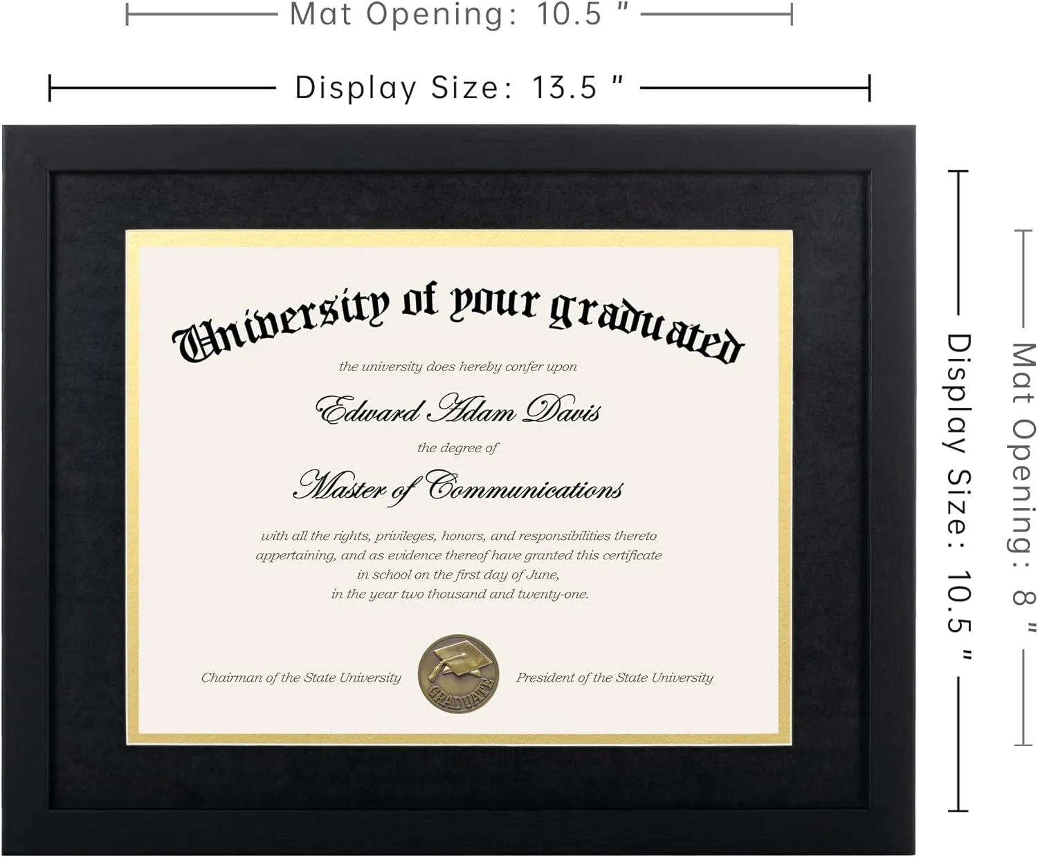 upsimples 11x14 Diploma Frame Certificate Degree Document Frame with High Definition Glass, 8.5 x 11 with mat for Wall and Tabletop, Black Double Mat, 4 Pack