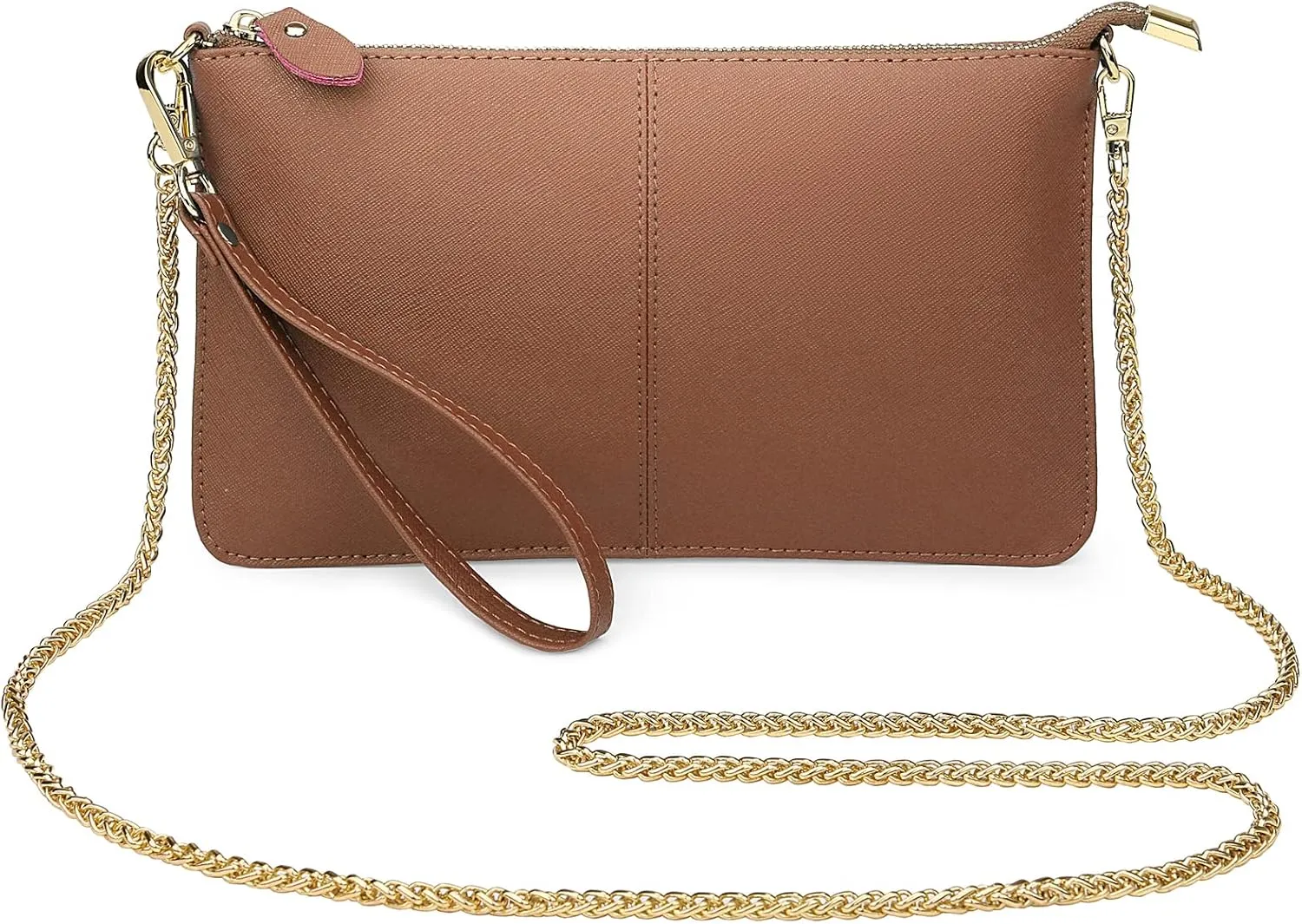 Uromee Wristlet Wallet Clutch Purses for Women Genuine Leather Crossbody Bag Handbag with Detachable Shoulder Chain