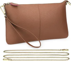 Uromee Wristlet Wallet Clutch Purses for Women Genuine Leather Crossbody Bag Handbag with Detachable Shoulder Chain