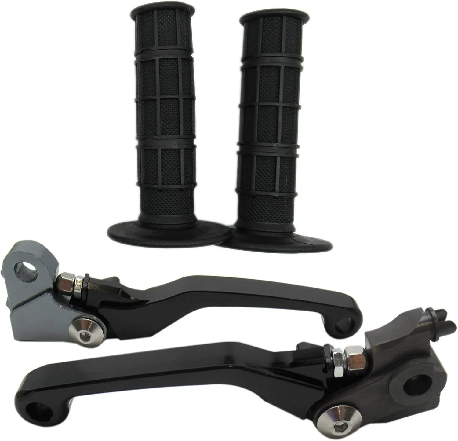 USonline911 Black CNC Motorcross Dirt Bike Pivot Brake Clutch Levers Set for 1980 Bultaco Astro 250 w/ 7/8" 22mm Rubber Hand Grips