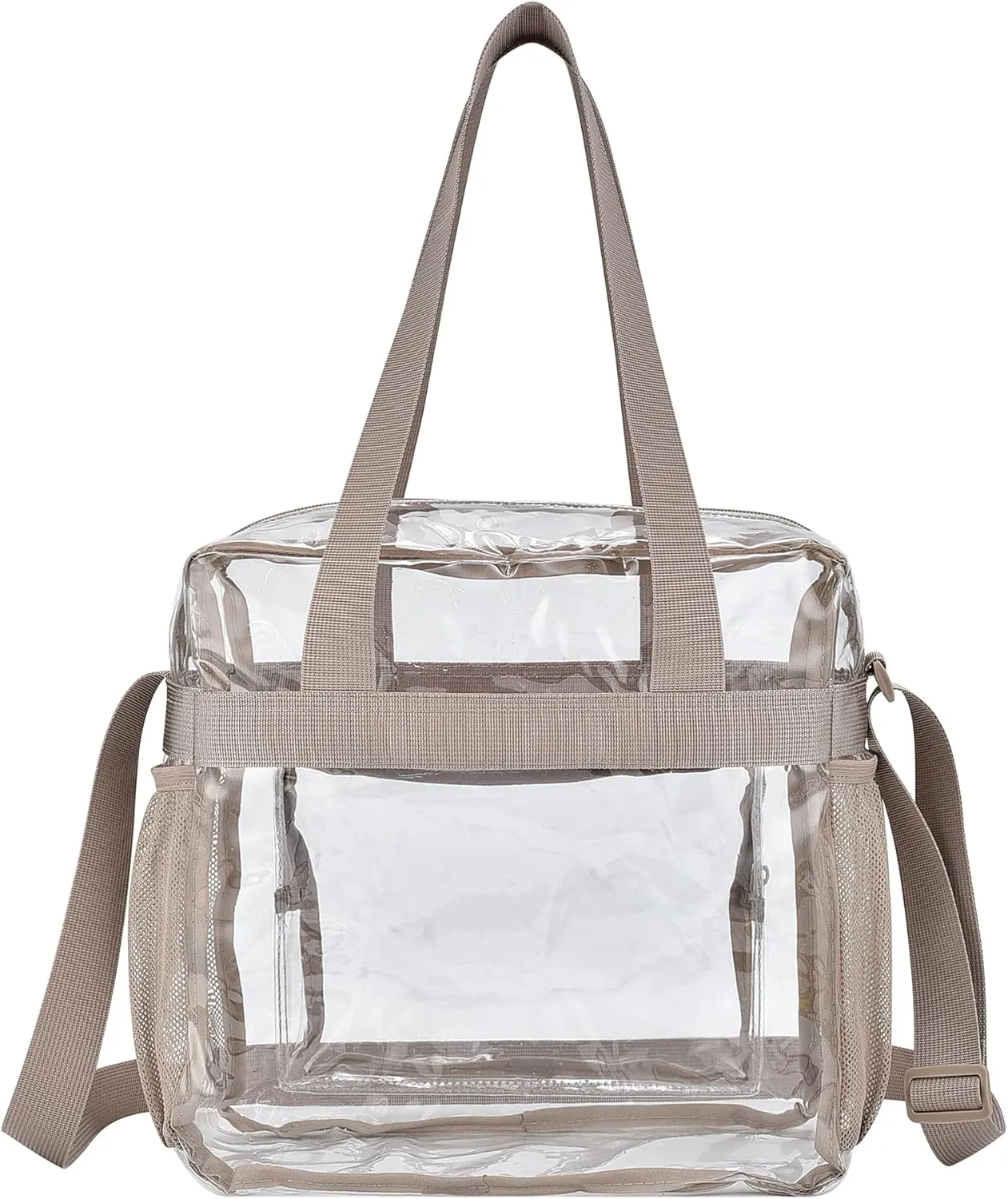 USPECLARE Clear Tote Stadium Approved, Security Travel & Gym Clear Bag for Work Sports Games Concerts