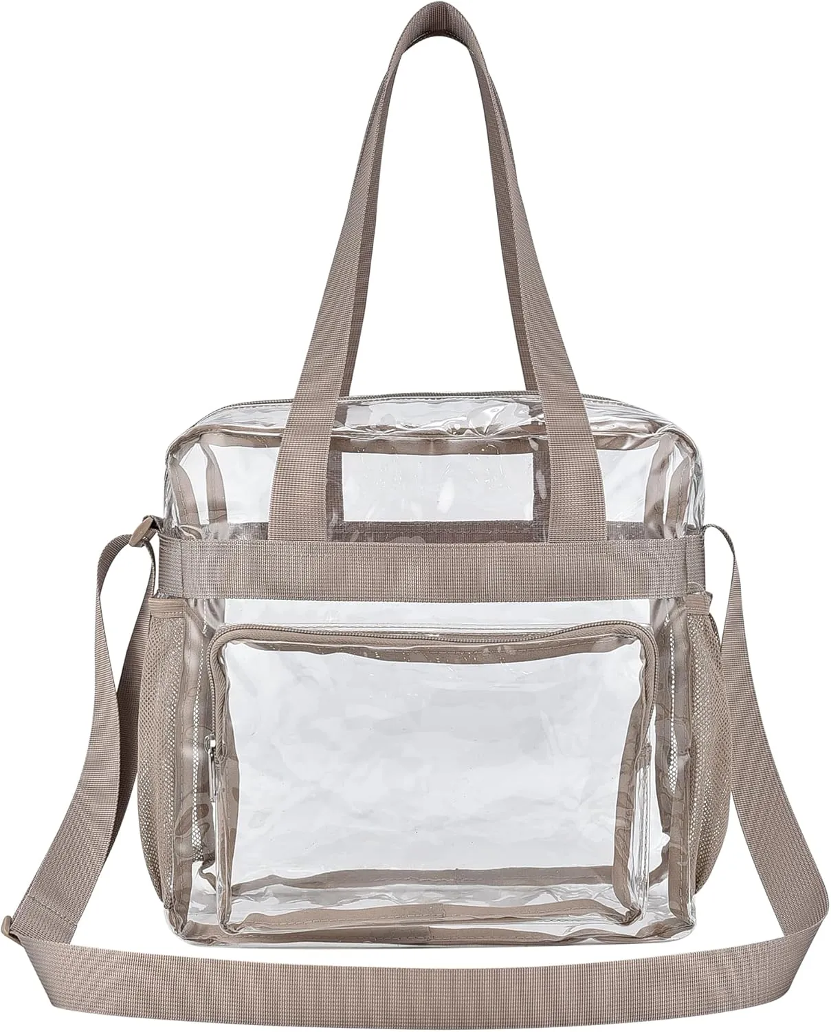 USPECLARE Clear Tote Stadium Approved, Security Travel & Gym Clear Bag for Work Sports Games Concerts