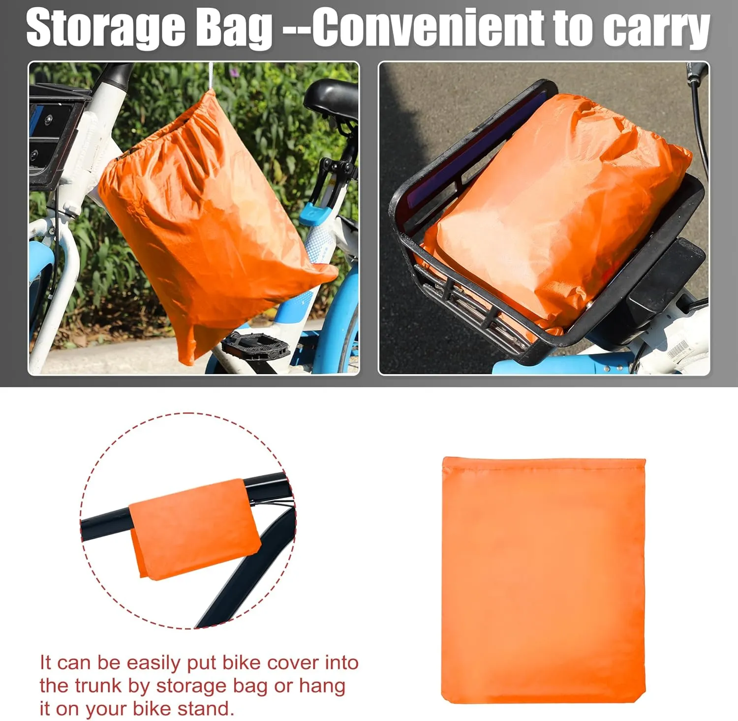 uxcell Bike Cover Outdoor Waterproof Bicycle Cover Sun Dust Wind Proof Bike Rain Covers for Mountain Road Electric City Bike