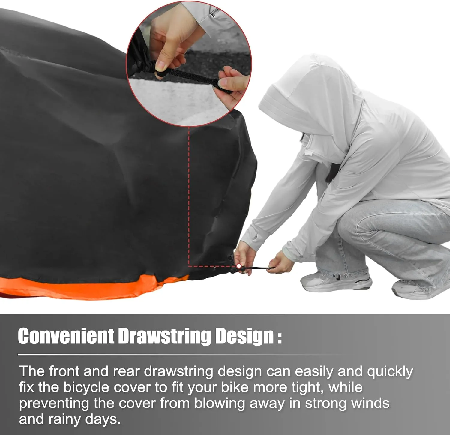 uxcell Bike Cover Outdoor Waterproof Bicycle Cover Sun Dust Wind Proof Bike Rain Covers for Mountain Road Electric City Bike
