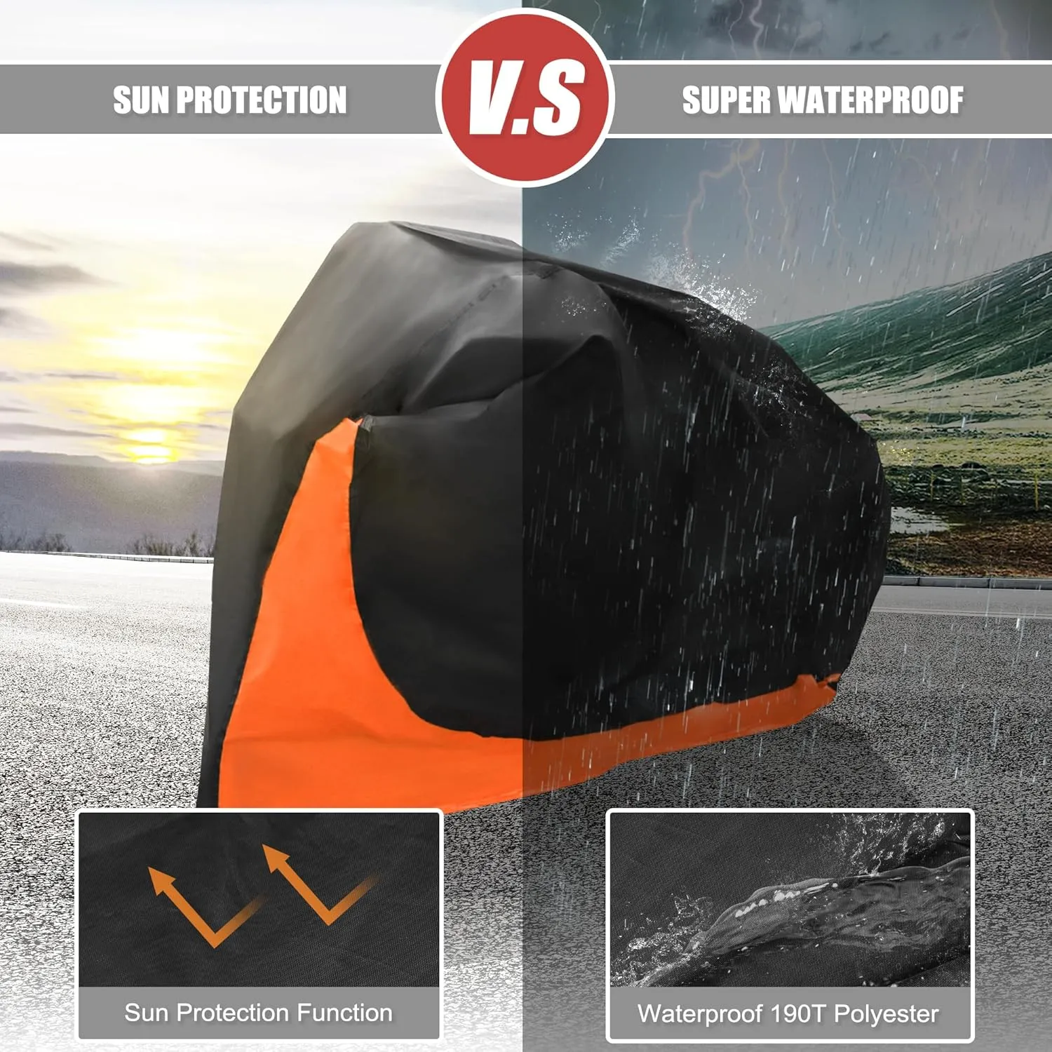 uxcell Bike Cover Outdoor Waterproof Bicycle Cover Sun Dust Wind Proof Bike Rain Covers for Mountain Road Electric City Bike