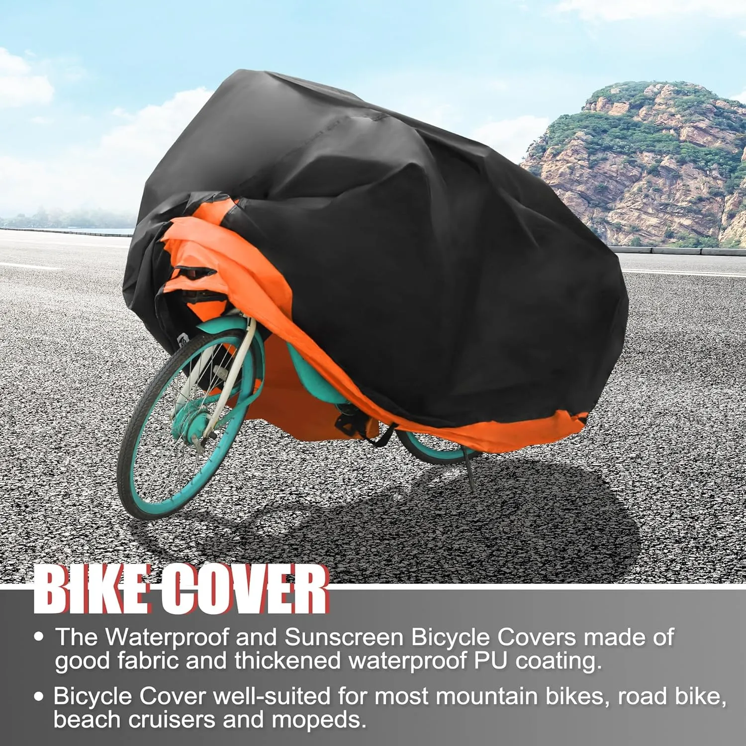 uxcell Bike Cover Outdoor Waterproof Bicycle Cover Sun Dust Wind Proof Bike Rain Covers for Mountain Road Electric City Bike