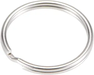 uxcell Split Key Ring 30mm Open Jump Connector for Lanyard Zipper Handbag, Nickel Plated Iron, Pack of 50