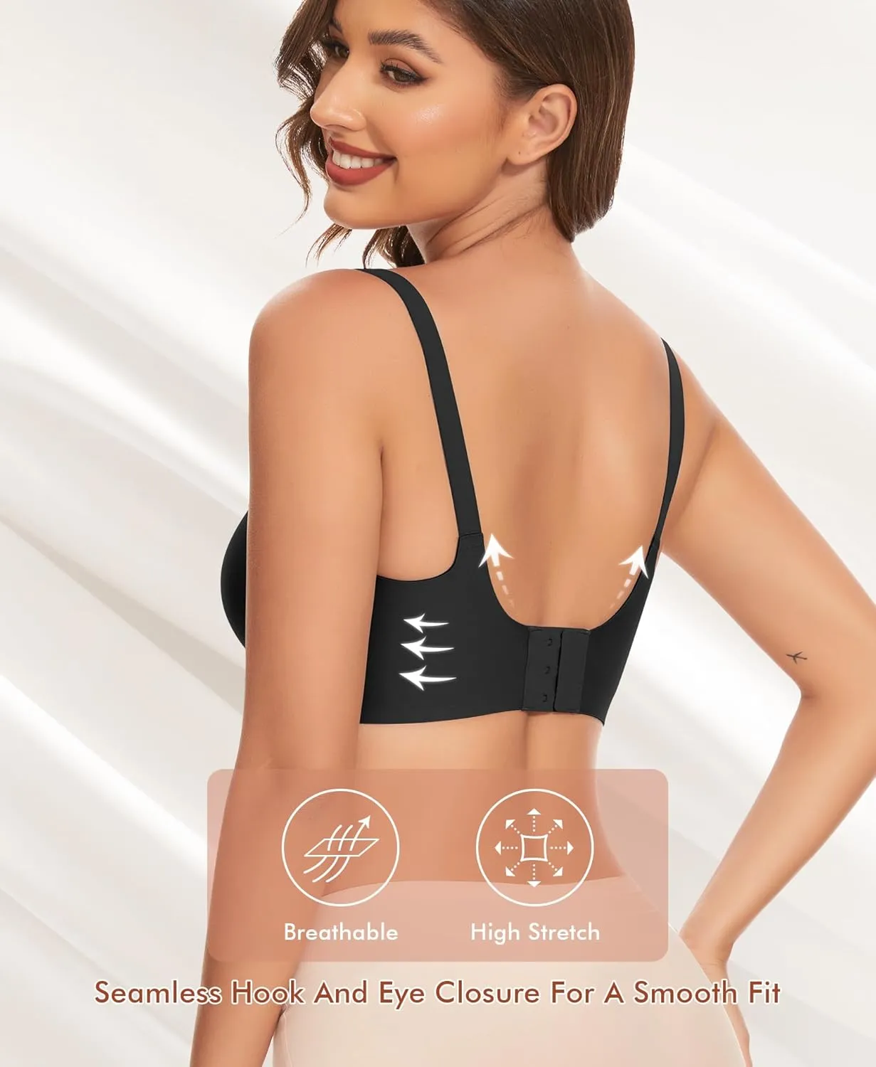 V Neck Bras for Women No Underwire Comfort Wireless Seamless Bra Comfortable Tshirt Bralettes with Support