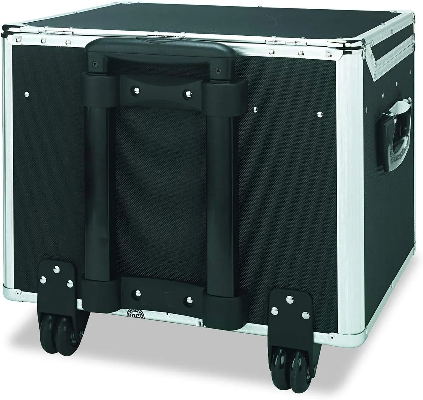 Vaultz VZ00685 Locking Mobile Rolling File Storage Chest, Letter/Legal Wheelie Case, Black/White Stripes