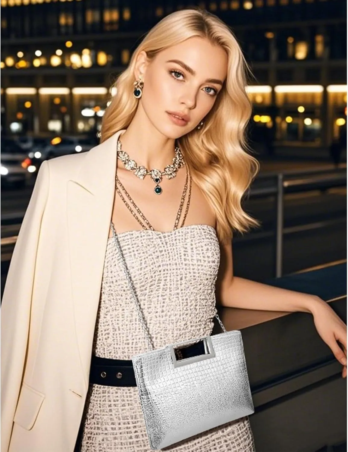 Vegan Leather Handbag Clutch Purses for Women Formal Stylish Evening Clutch for Weddings, Proms, Cocktail