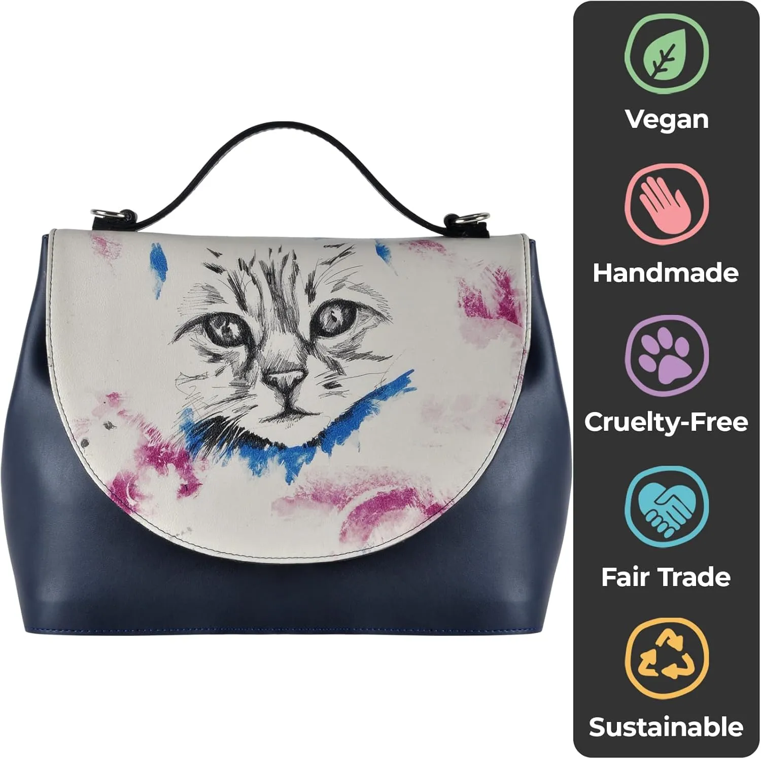 Vegan Leather Handbags for Women - Unique Design and Handmade Top-Handle Handbags