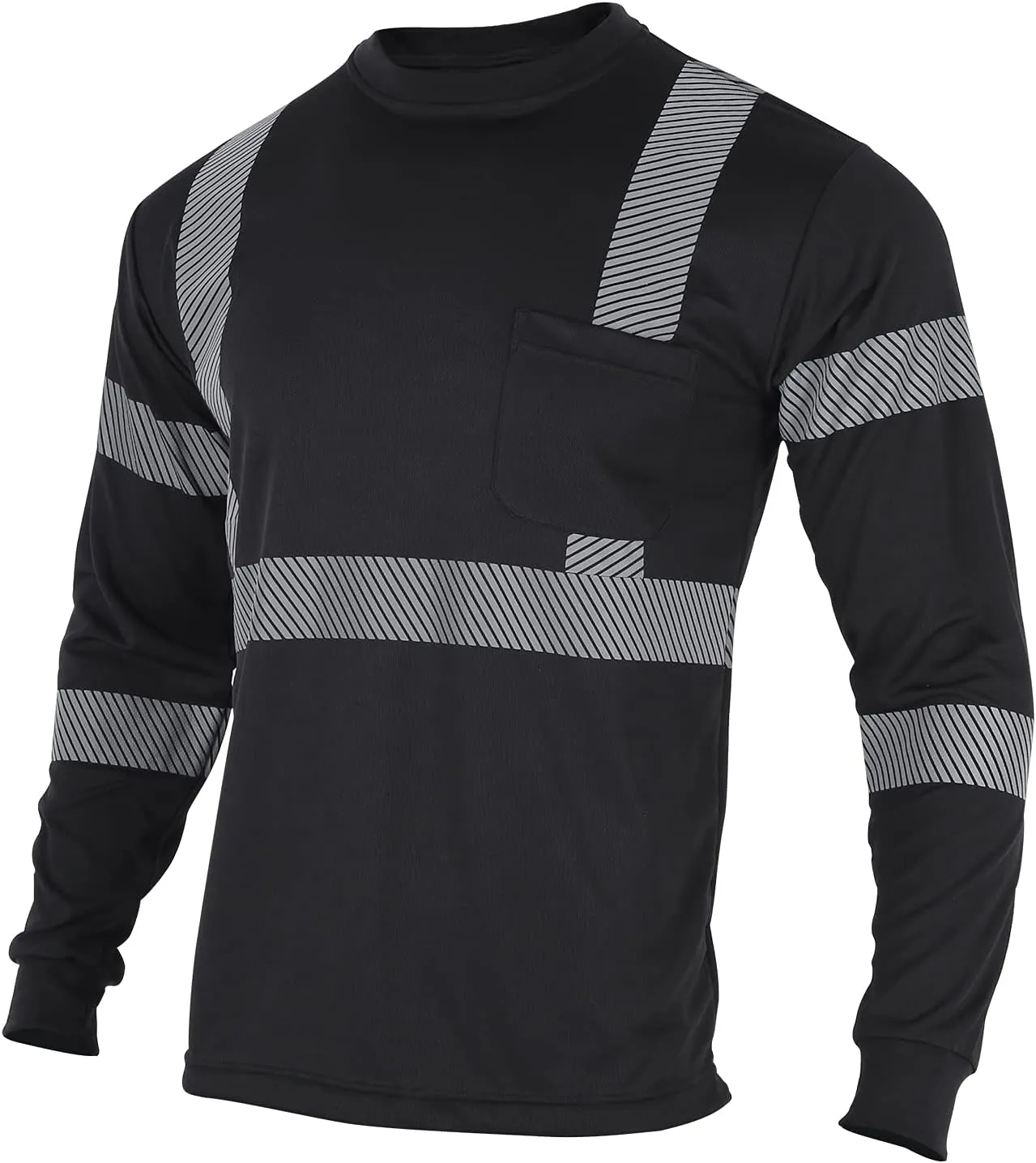 VENDACE Safety Reflective High Visibility Long Sleeve Shirts ANSI Class 3 Hi Vis Construction Work T Shirts for Men