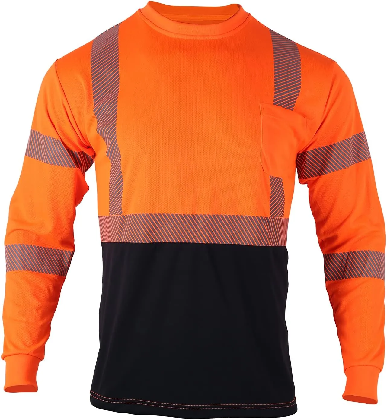 VENDACE Safety Reflective High Visibility Long Sleeve Shirts ANSI Class 3 Hi Vis Construction Work T Shirts for Men