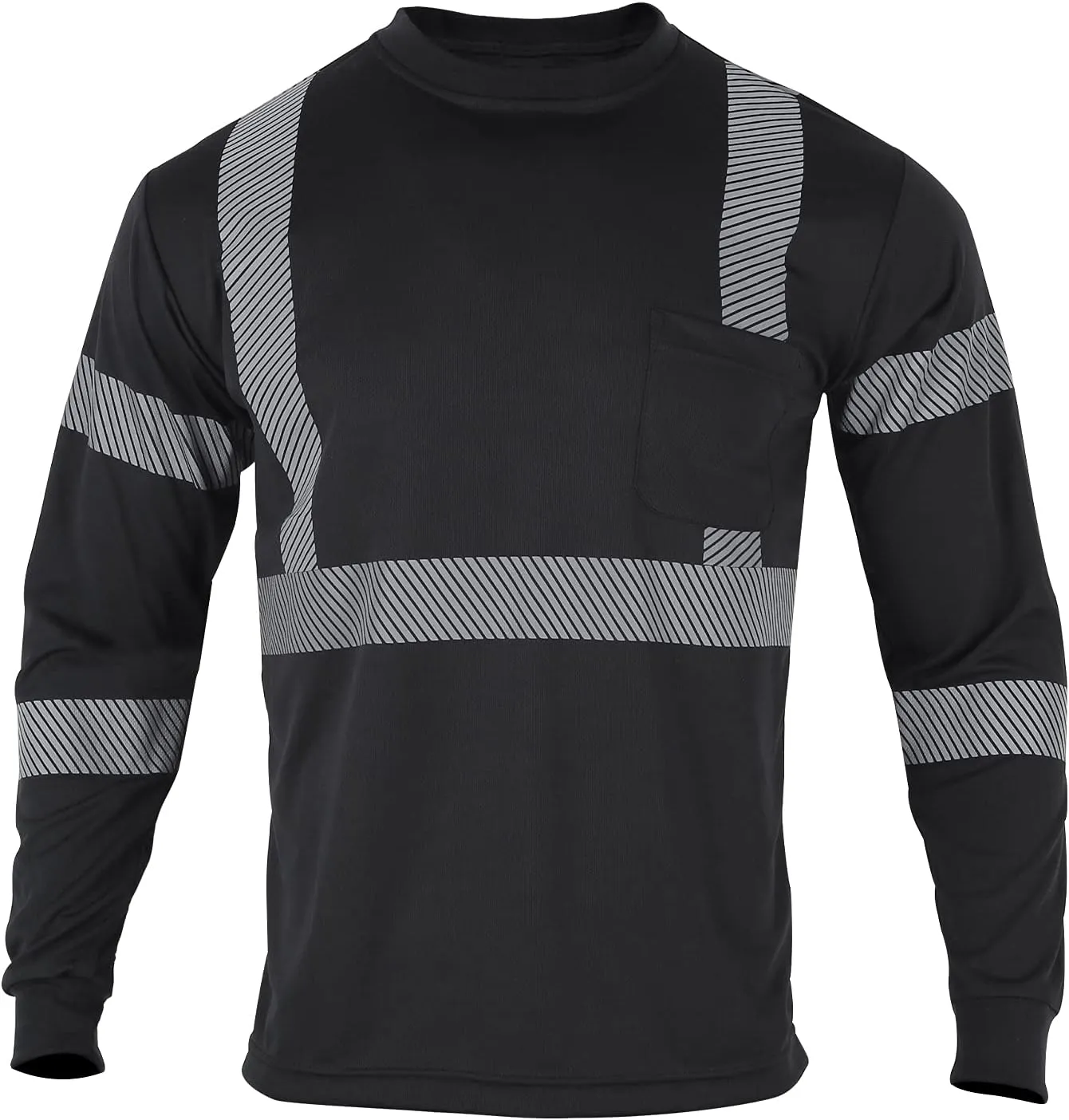 VENDACE Safety Reflective High Visibility Long Sleeve Shirts ANSI Class 3 Hi Vis Construction Work T Shirts for Men
