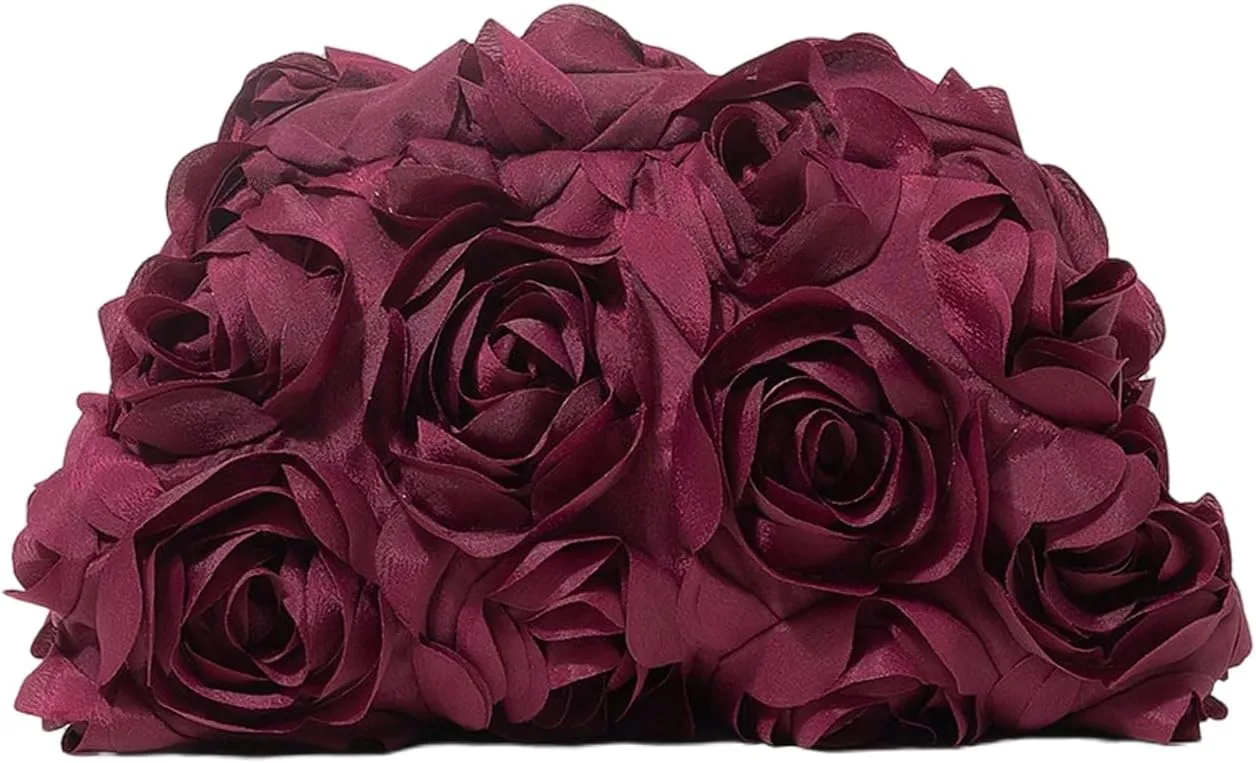 Verdusa Women's 3D Flower Clutch Evening Bag Floral Purses Party Prom Handbags