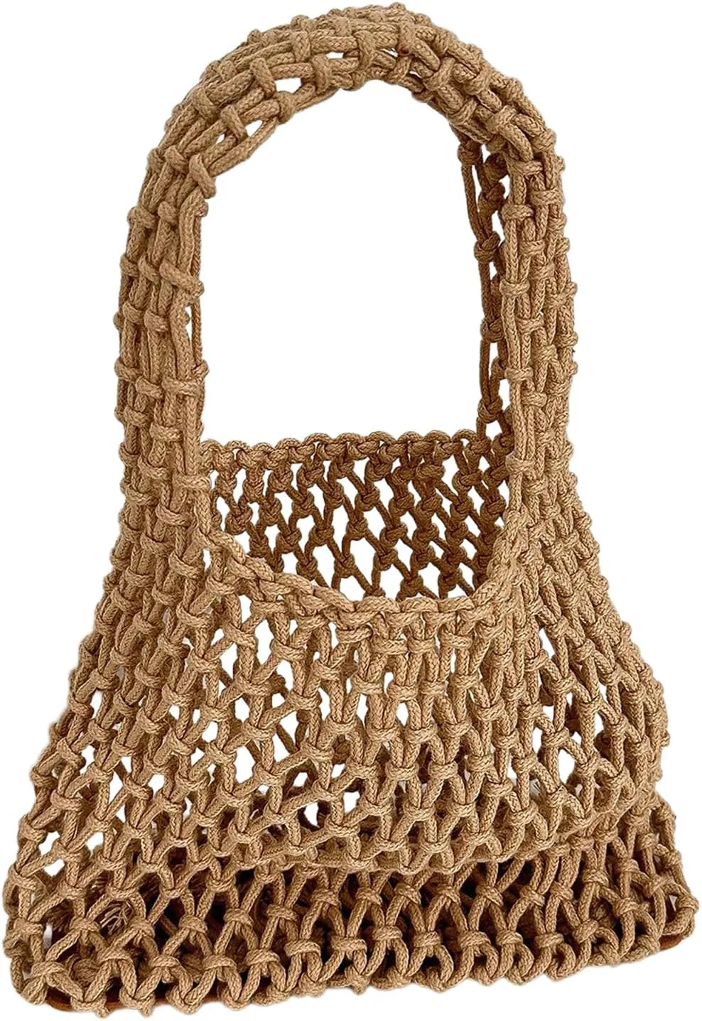 Verdusa Women's Crochet Top Handle Satchel Handbags Hollow Out Beach Clutch Purses