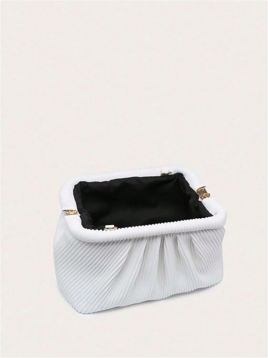 Verdusa Women's Ruched Clutch Purses Makeup Bag Pleated PU Leather Evening Handbags