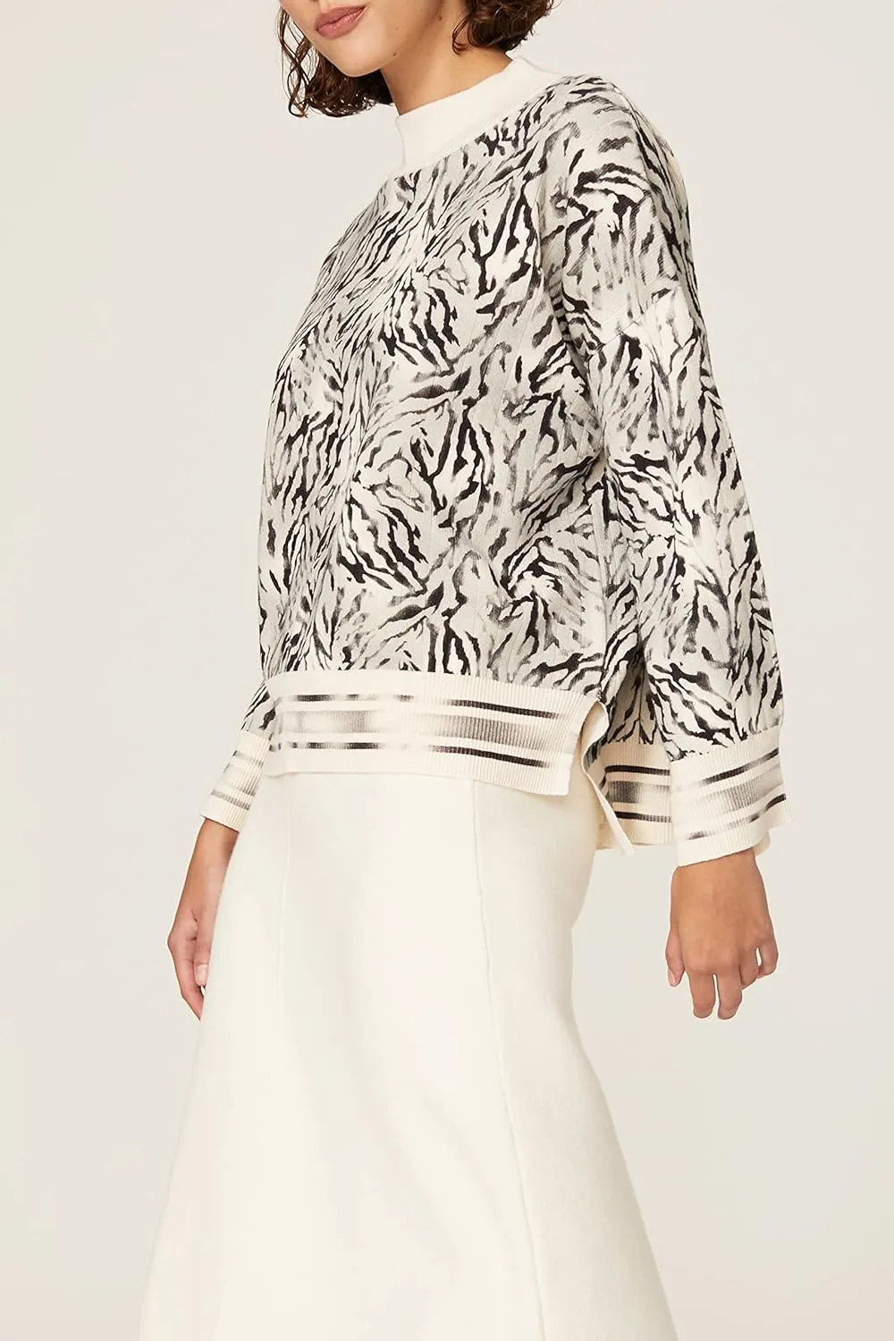 Victor Alfaro Collective Rent The Runway Pre-Loved Printed Mock Neck Sweater
