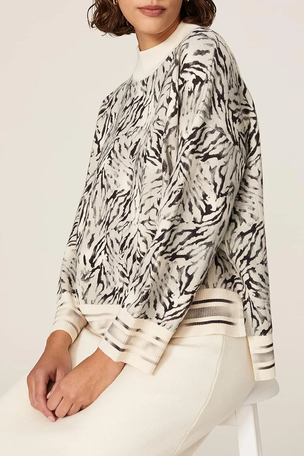 Victor Alfaro Collective Rent The Runway Pre-Loved Printed Mock Neck Sweater