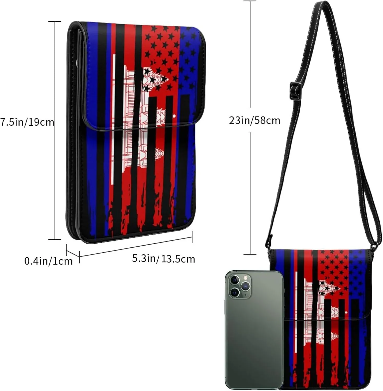 Vintage Chileans Chile America Flag Striped Patterns Small Crossbody Purse Cell Phone Bag for Women