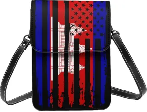Vintage Chileans Chile America Flag Striped Patterns Small Crossbody Purse Cell Phone Bag for Women