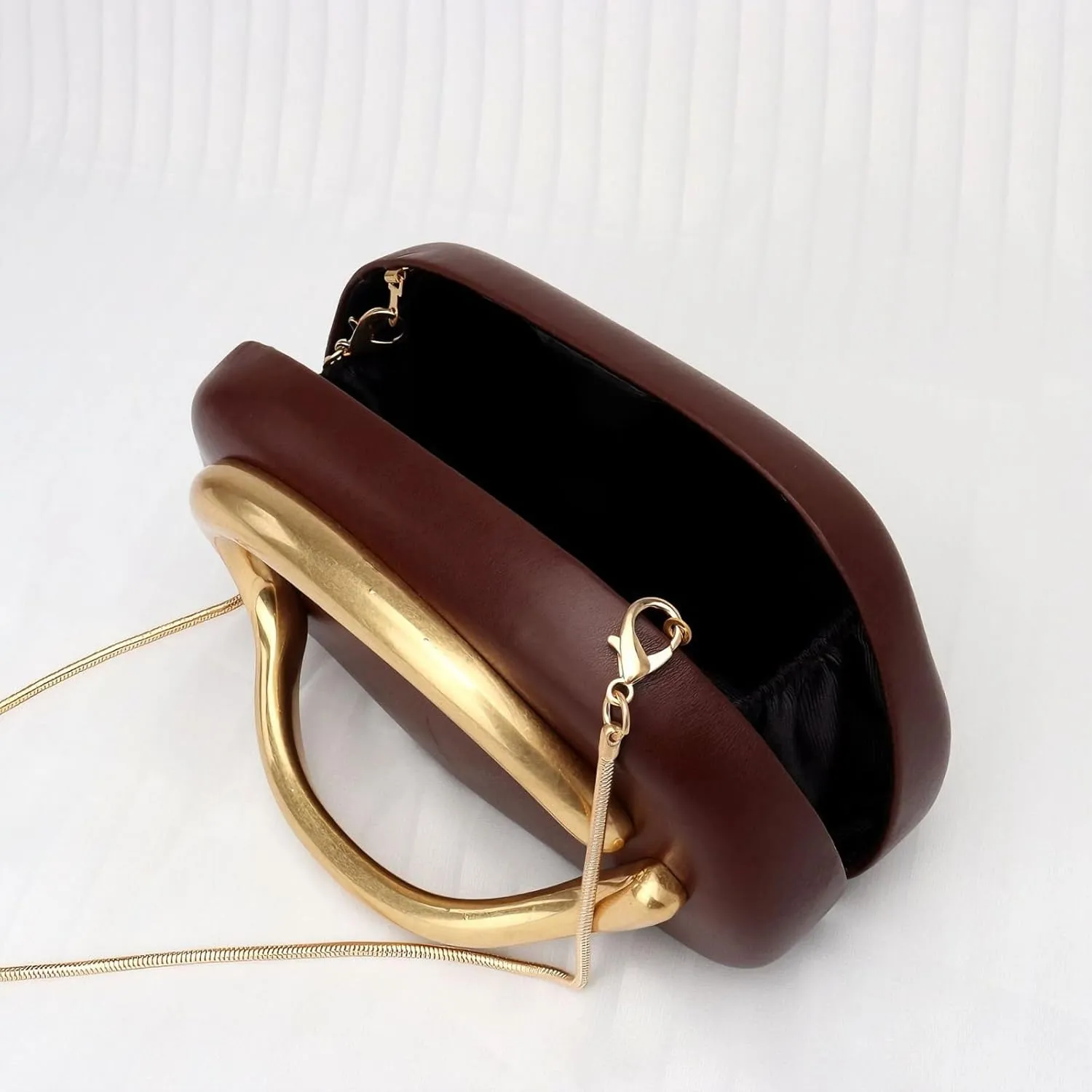 Vintage Handle Evening Clutch PU Handheld Purse Chain Shoulder Box Crossbody Elegant Mini Party Bag