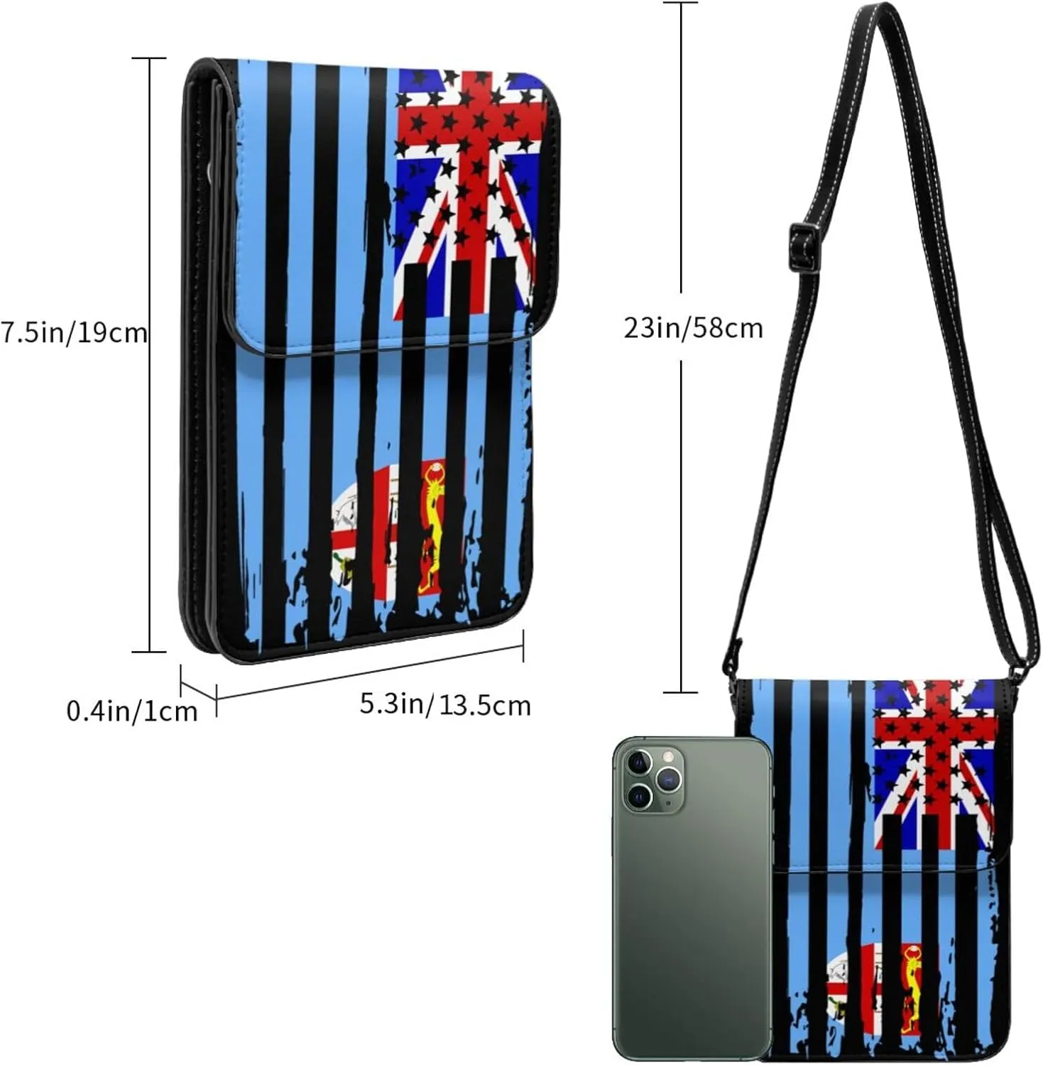 Vintage Iran Iranian America Flag Striped Patterns Small Crossbody Purse Cell Phone Bag for Women