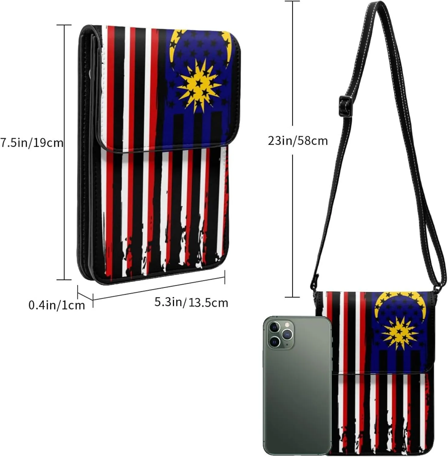Vintage Niger Nigerien America Flag Striped Patterns Small Crossbody Purse Cell Phone Bag for Women