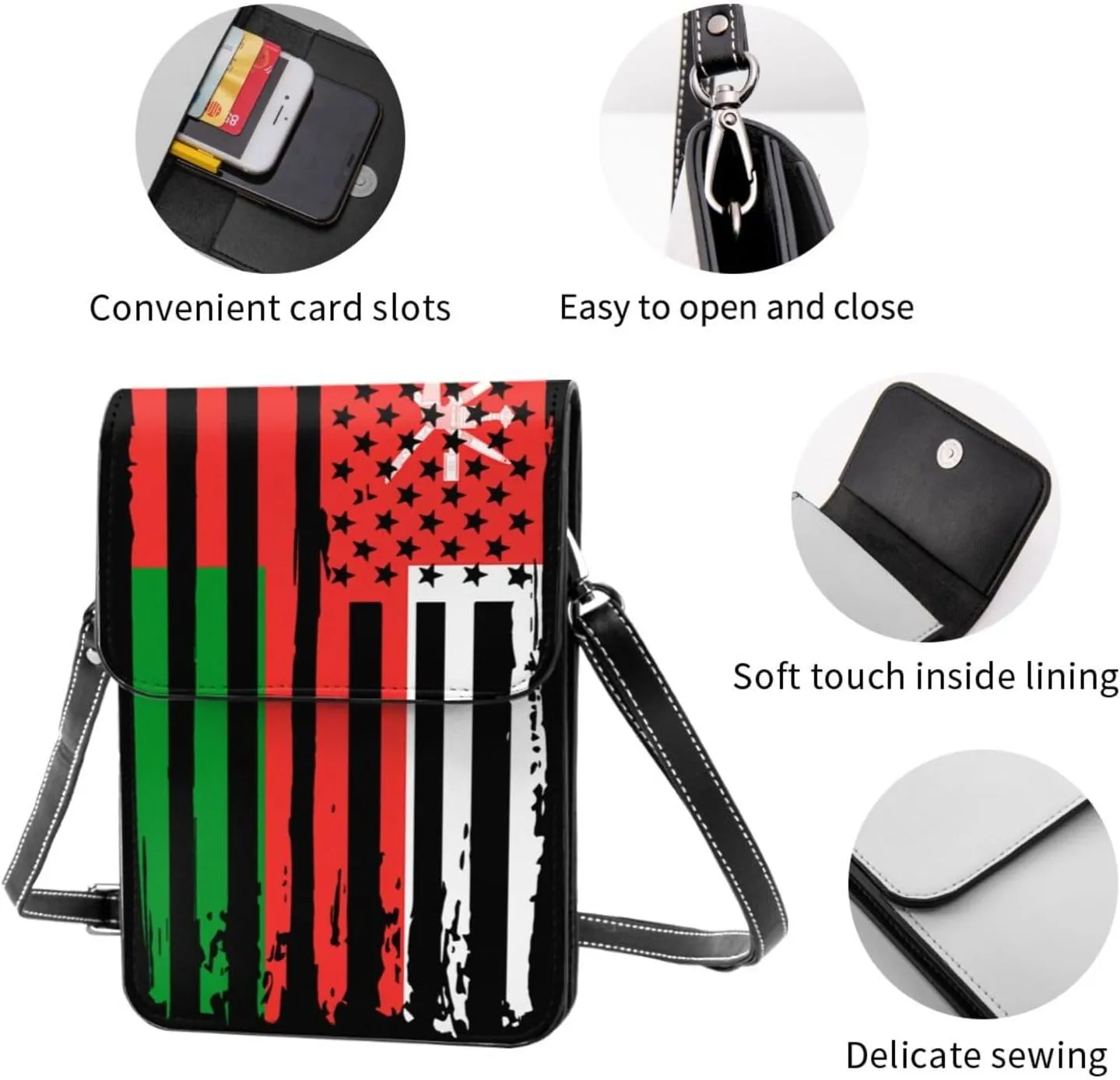 Vintage Sao Tome an Principe America Flag Striped Patterns Small Crossbody Purse Cell Phone Bag for Women