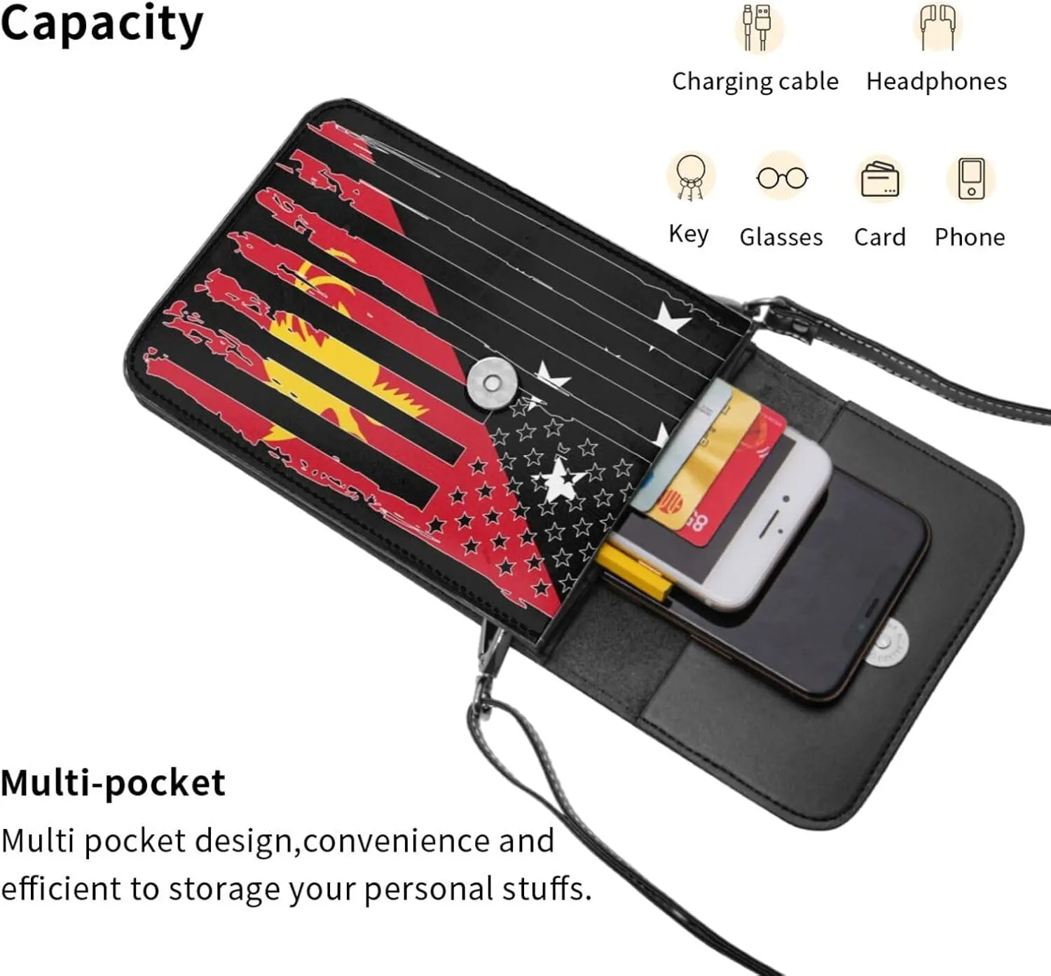 Vintage Sao Tome an Principe America Flag Striped Patterns Small Crossbody Purse Cell Phone Bag for Women
