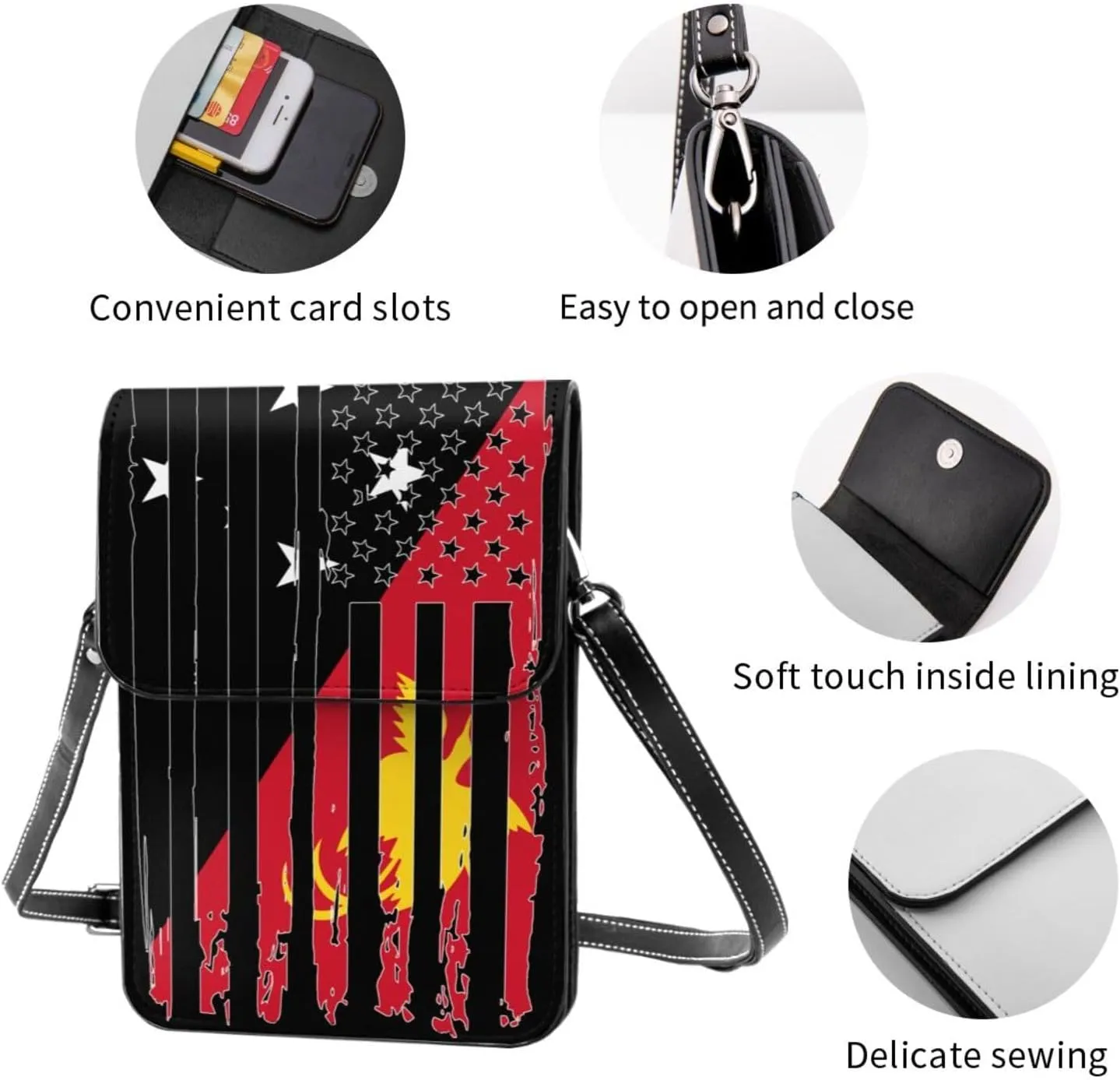 Vintage Sao Tome an Principe America Flag Striped Patterns Small Crossbody Purse Cell Phone Bag for Women